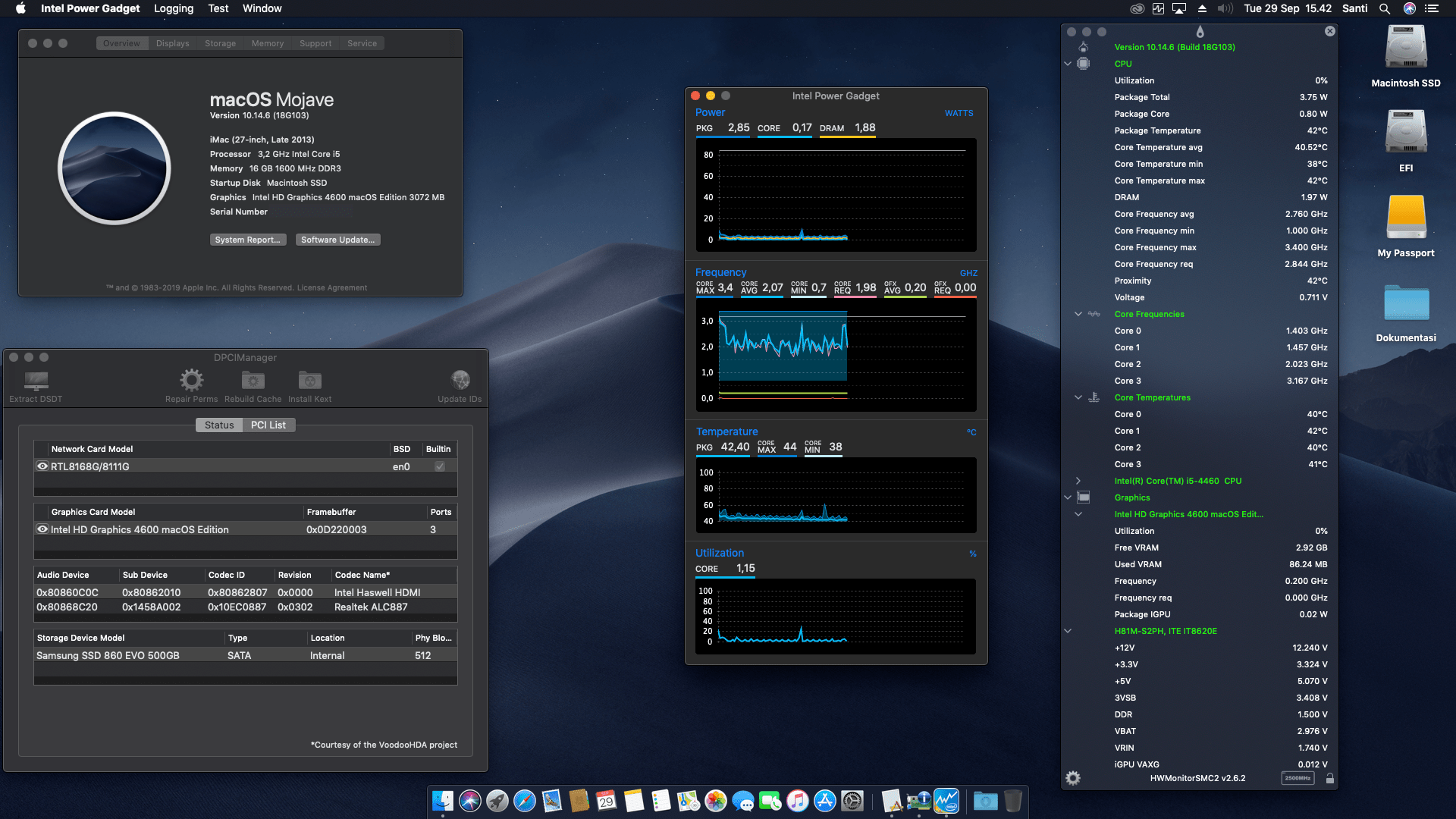 Success Hackintosh macOS Mojave 10.14.6 Build 18G103 in Gigabyte GA-H81M-S2PH + Intel Core i5-4460